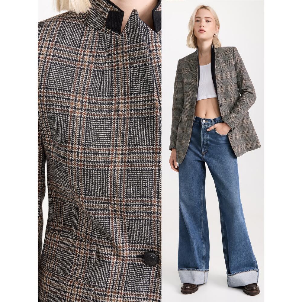 rag & bone Paloma Plaid Blazer Black Plaid Size 8 NWT $650 - Picture 3 of 3